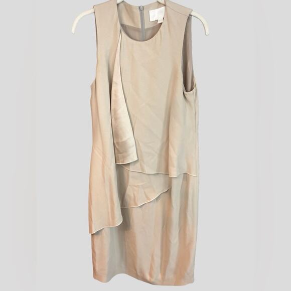 Hugo Boss Women’s Nude Sleeveless Shift Midi Dress Size 6 NWOT - Picture 1 of 10